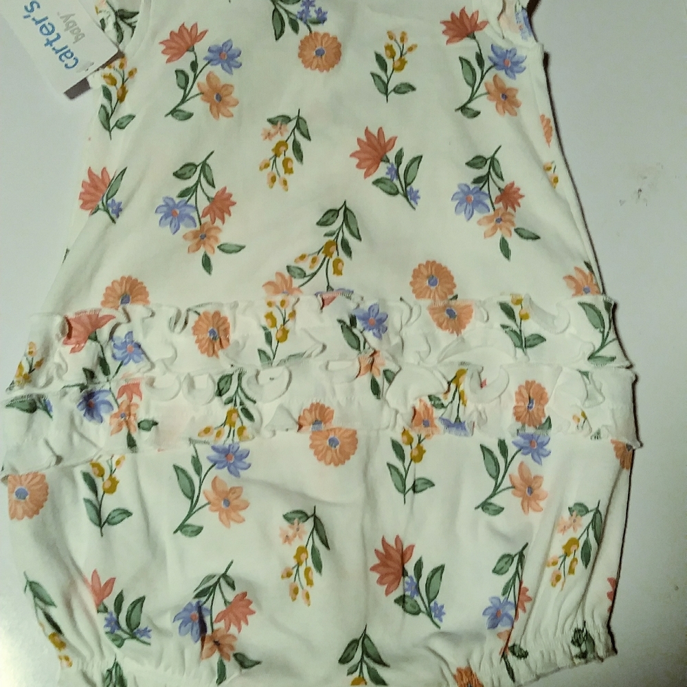 Carters Baby Girl FLORAL Button up Romper